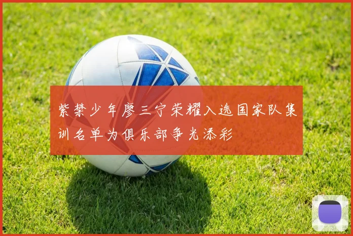 紫禁少年廖三宁荣耀入选国家队集训名单为俱乐部争光添彩